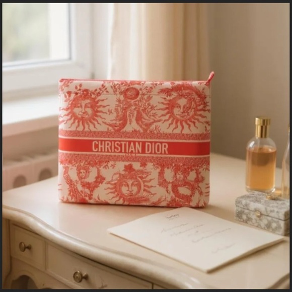 [BAG] DIOR Dioriviera DiorTravel Zipped Pouch in Coral - Picture 4 of 5